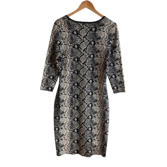 Nanette Lepore Sweater Dress Medium Snake Animal Print Neutral - Picture 8 of 14